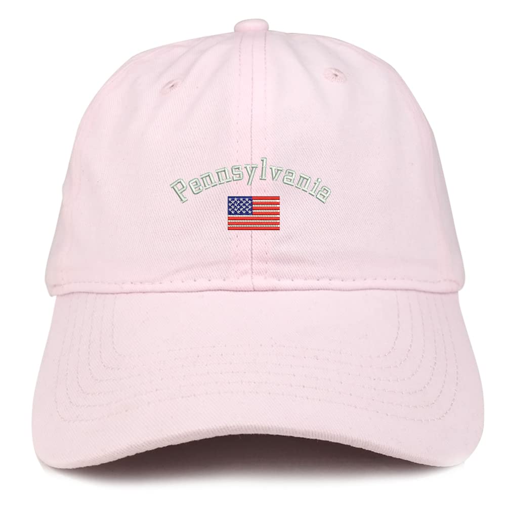 Trendy Apparel Shop Pennsylvania USA Flag Low Profile Soft Cotton Baseball Cap
