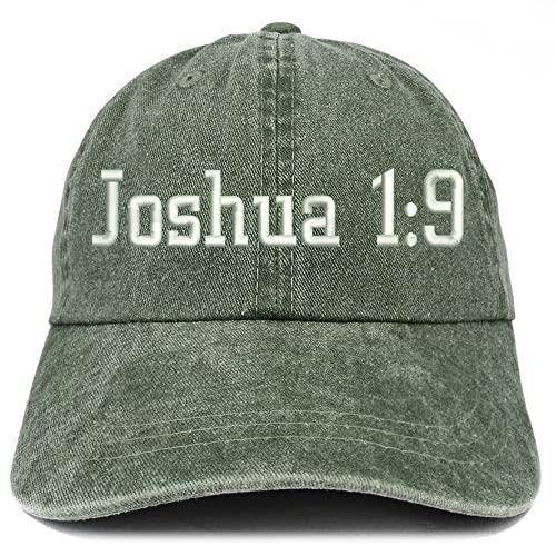 Trendy Apparel Shop Joshua 1:9 Washed Pigment Dyed Baseball Cap
