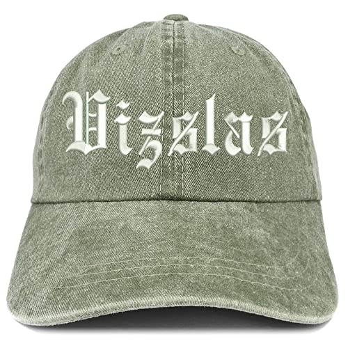 Trendy Apparel Shop Old English Vizslas Washed Pigment Dyed Baseball Cap