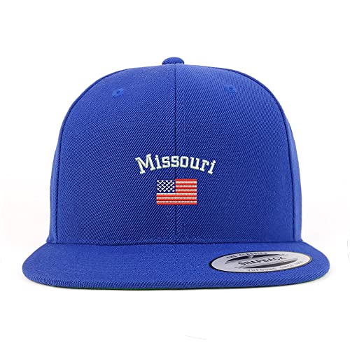 Trendy Apparel Shop Missouri USA Flag Embroidered Flatbill Snapback
