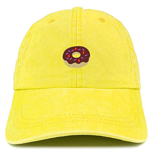 Trendy Apparel Shop Donut Embroidered Washed Cotton Adjustable Cap