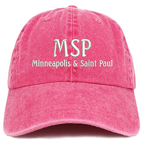 Trendy Apparel Shop MSP Minneapolis and Saint Paul Embroidered Pigment Dyed Washed Baseball Cap