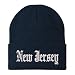 Trendy Apparel Shop New Jersey State Old English Embroidered Long Cuff Beanie