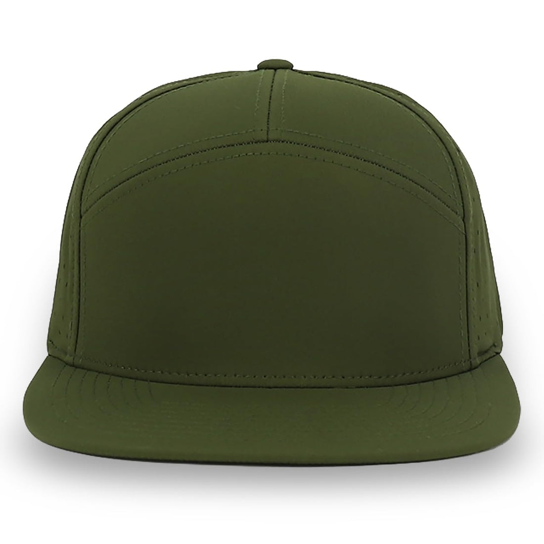 Trendy Apparel Shop Water Resistant UPF 50+ Performance 7 Panel Flatbill Snapback Cap