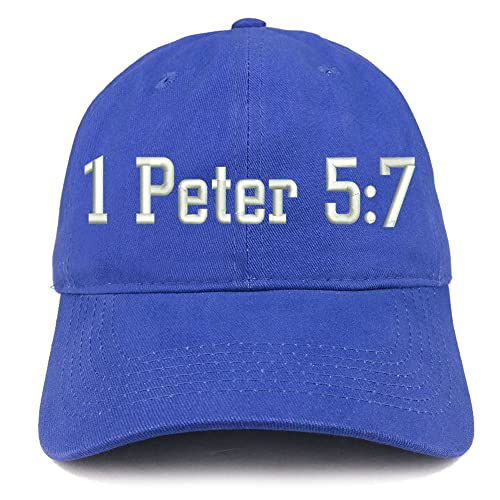 Trendy Apparel Shop 1 Peter 5:7 Low Profile Soft Cotton Baseball Cap