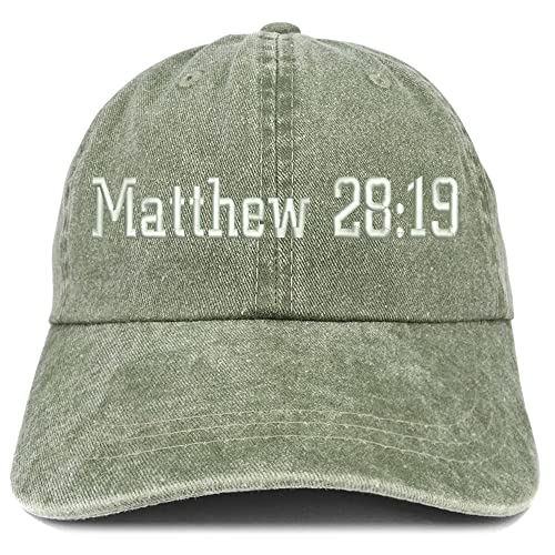 Trendy Apparel Shop Matthew 28:19 Washed Pigment Dyed Baseball Cap