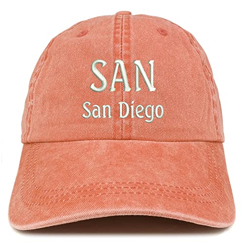 Trendy Apparel Shop SAN San Diego Embroidered Pigment Dyed Washed Baseball Cap