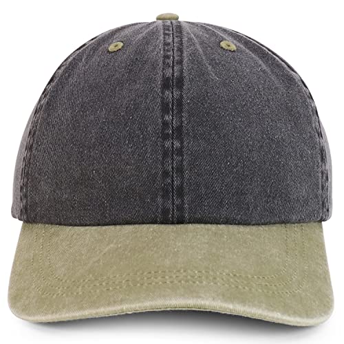 Trendy Apparel Shop Oversize 2XL Pigment Dyed Two Tone Baseball Cap