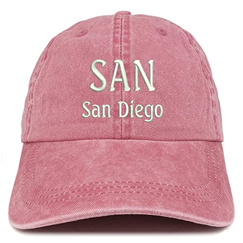 Trendy Apparel Shop SAN San Diego Embroidered Pigment Dyed Washed Baseball Cap