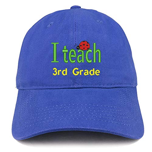 Trendy Apparel Shop I Teach 3rd Grade Embroidered Soft Crown 100% Brushed Cotton Cap