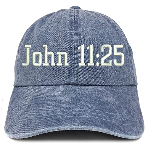 Trendy Apparel Shop John 11:25 Washed Pigment Dyed Baseball Cap