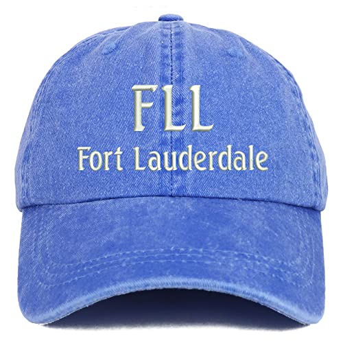 Trendy Apparel Shop FLL Fort Lauderdale Embroidered Pigment Dyed Washed Baseball Cap