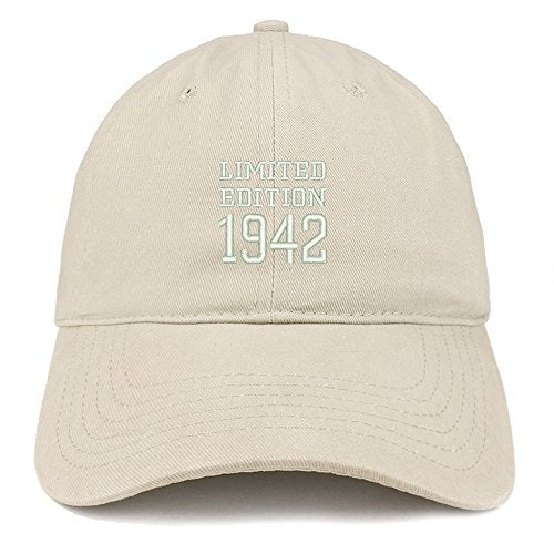 Trendy Apparel Shop Limited Edition 1942 Embroidered Birthday Gift Brushed Cotton Cap