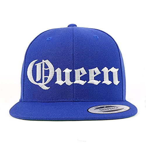 Trendy Apparel Shop Queen Old English Embroidered Flatbill Snapback