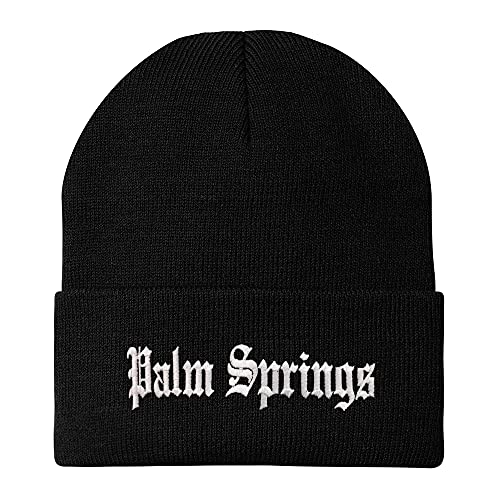 Trendy Apparel Shop Palm Springs Old English Embroidered Long Cuff Beanie