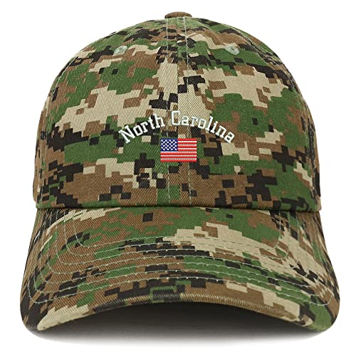 Trendy Apparel Shop North Carolina USA Flag Low Profile Soft Cotton Baseball Cap