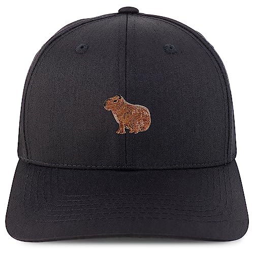 Trendy Apparel Shop Capybara Embroidered Patch Structured 6 Panel Snapback Baseball Cap