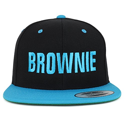 Trendy Apparel Shop Brownie Embroidered Flat Bill 2-Tone Ball Cap