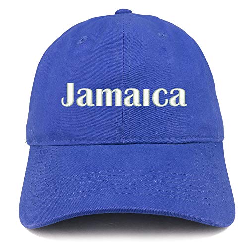 Trendy Apparel Shop Jamaica Embroidered Soft Crown 100% Brushed Cotton Cap