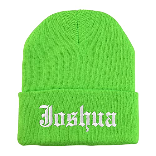 Trendy Apparel Shop Joshua Old English Embroidered Long Cuff Beanie