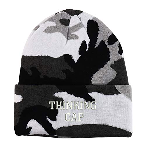 Trendy Apparel Shop Thinking Cap Embroidered Made in USA Camo Beanie