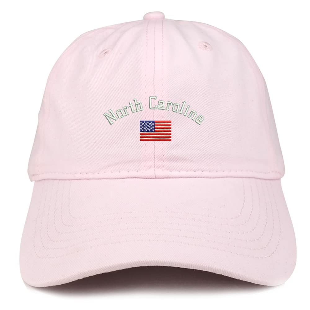 Trendy Apparel Shop North Carolina USA Flag Low Profile Soft Cotton Baseball Cap