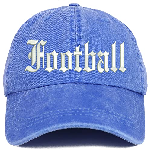 Trendy Apparel Shop Old English Football Washed Pigment Dyed Baseball Cap