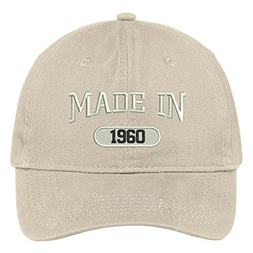 Trendy Apparel Shop 59th Birthday - Made in 1960 Embroidered Low Profile Cotton Baseball Cap