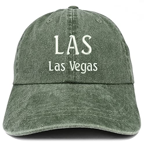 Trendy Apparel Shop LAS Las Vegas Embroidered Pigment Dyed Washed Baseball Cap