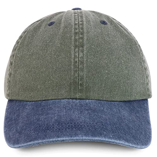 Trendy Apparel Shop Oversize 2XL Pigment Dyed Two Tone Baseball Cap