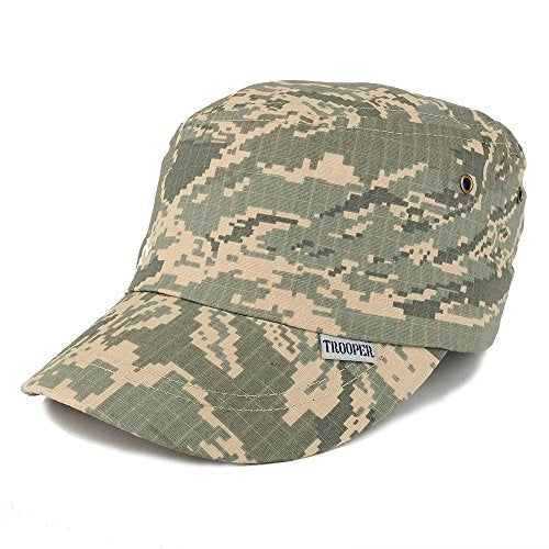Trendy Apparel Shop Kid's Youth Size Digital Camo Military Flat Top Style Army Cap