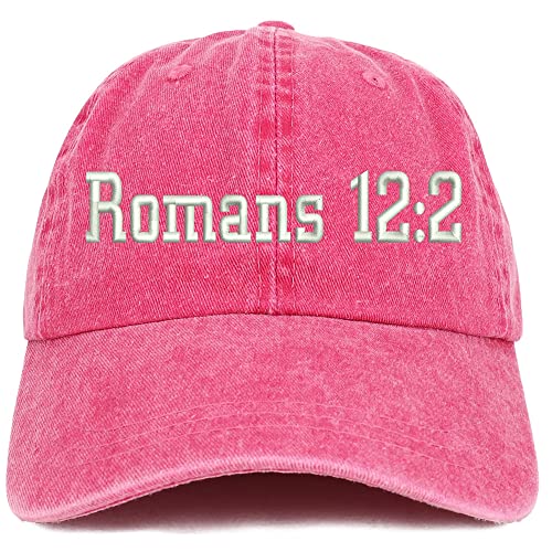 Trendy Apparel Shop Romans 12:2 Washed Pigment Dyed Baseball Cap