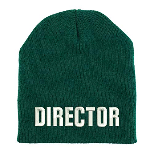 Trendy Apparel Shop Director Embroidered Made in USA Short Acrylic Knit Winter Beanie Hat