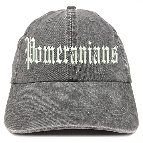 Trendy Apparel Shop Old English Pomeranians Washed Pigment Dyed Baseball Cap