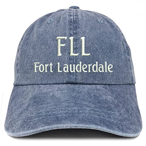 Trendy Apparel Shop FLL Fort Lauderdale Embroidered Pigment Dyed Washed Baseball Cap