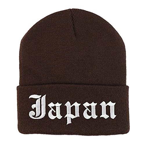 Trendy Apparel Shop Japan Old English Embroidered Long Cuff Beanie