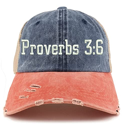 Trendy Apparel Shop Proverbs 3:6 Frayed Bill Trucker Mesh Back Cap