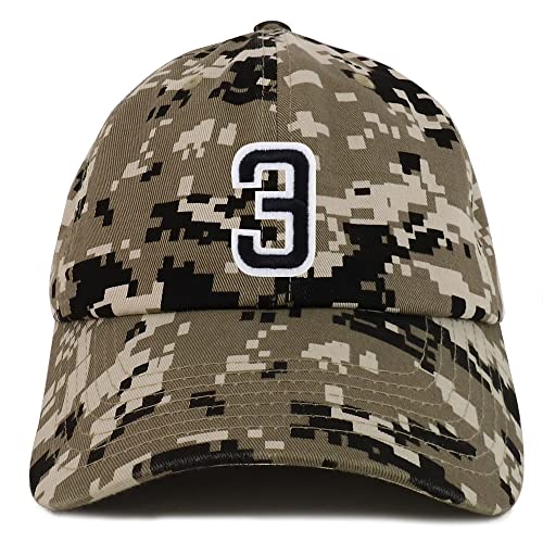 Trendy Apparel Shop Number 3 Patch Low Profile Soft Cotton Baseball Cap