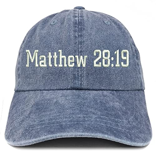 Trendy Apparel Shop Matthew 28:19 Washed Pigment Dyed Baseball Cap