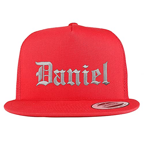 Trendy Apparel Shop Daniel Old English 5 Panel Flatbill Trucker Cap