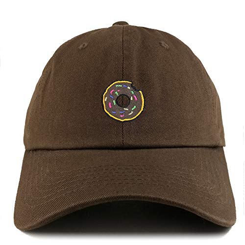 Trendy Apparel Shop Donut Patch Solid Cotton Unstructured Dad Hat - Brown