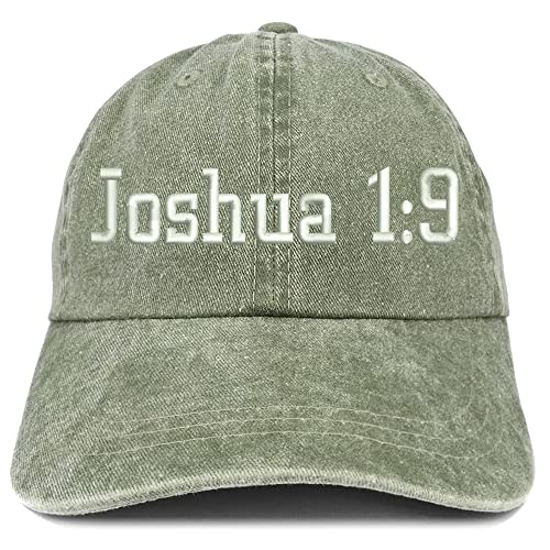 Trendy Apparel Shop Joshua 1:9 Washed Pigment Dyed Baseball Cap