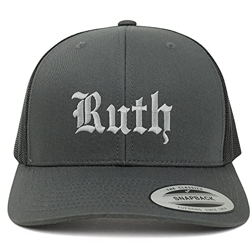 Trendy Apparel Shop Ruth Old English 6 Panel Trucker Mesh Cap