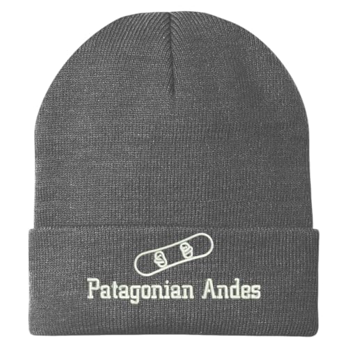 Trendy Apparel Shop Patagonian Andes Snowboard Logo Embroidered Long Cuff Beanie