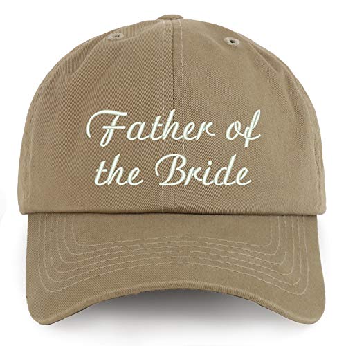 Trendy Apparel Shop XXL Father of The Bride Embroidered Unstructured Cotton Cap