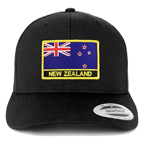 Trendy Apparel Shop New Zealand Flag Patch Retro Trucker Mesh Cap