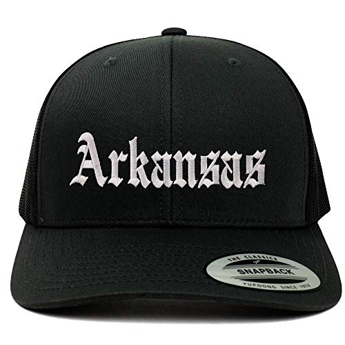 Trendy Apparel Shop Arkansas State Old English 6 Panel Trucker Mesh Cap