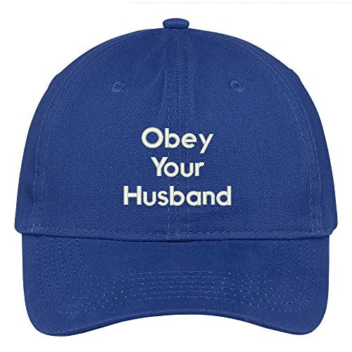 Trendy Apparel Shop Obey Your Husband Embroidered Brushed 100% Cotton Baseball Cap