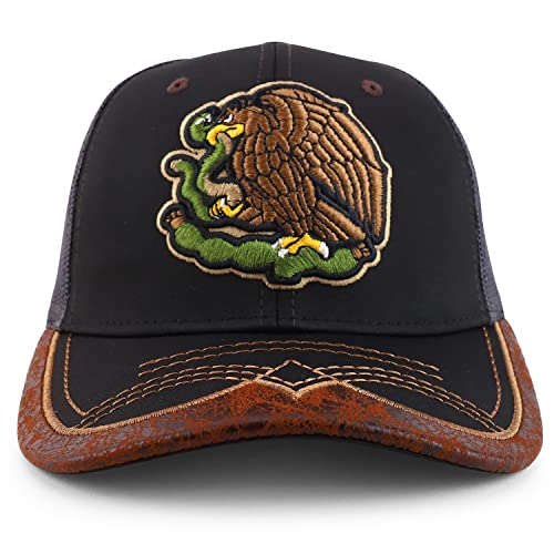 Trendy Apparel Shop 3D Mexico Eagle Embroidered Trucker Mesh Baseball Cap