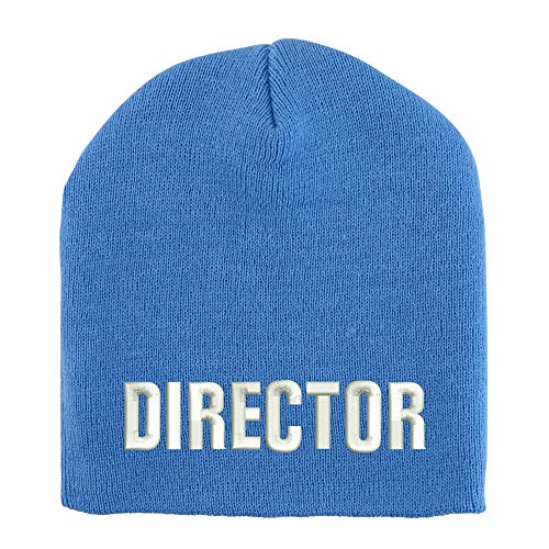 Trendy Apparel Shop Director Embroidered Made in USA Short Acrylic Knit Winter Beanie Hat